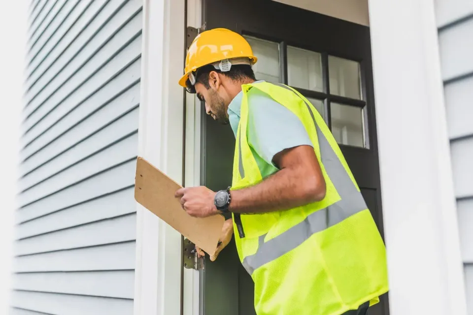 Pest Control Technician — Home Inspection Pest Control Technician — Home Inspection — Pest Control Technician, Hard Hat, Safety Vest, Pest Control, Pest Control in Pa…